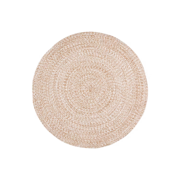 Matta JUNI, M, Natur/vit Ø120 cm