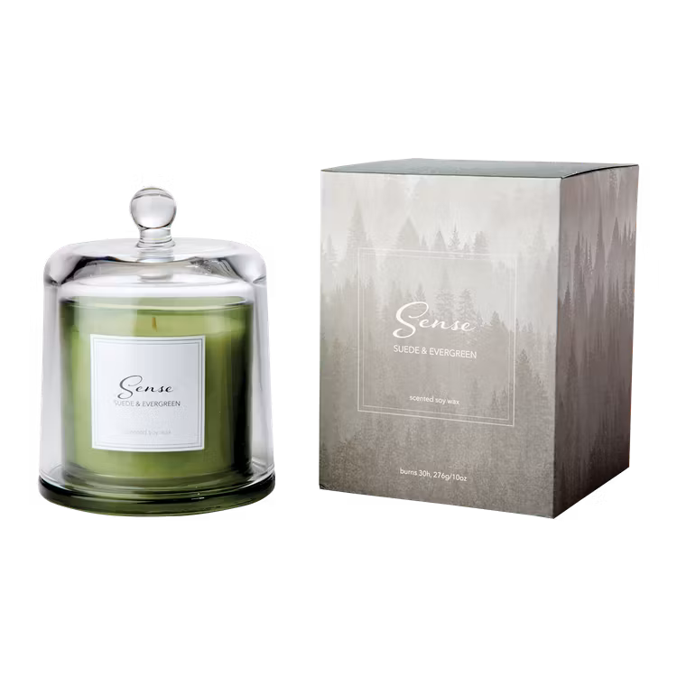 Doftljus SENSE med kupa Suede & evergreen, Grön