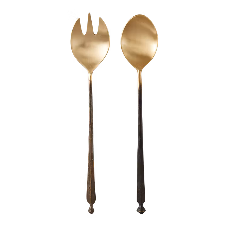 Salladsbestick ODIN, Mässsing/svart
