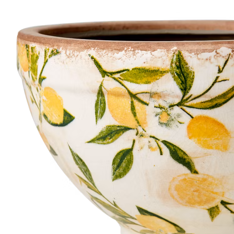 Kruka LEMONA, M, Vit/grön/gul