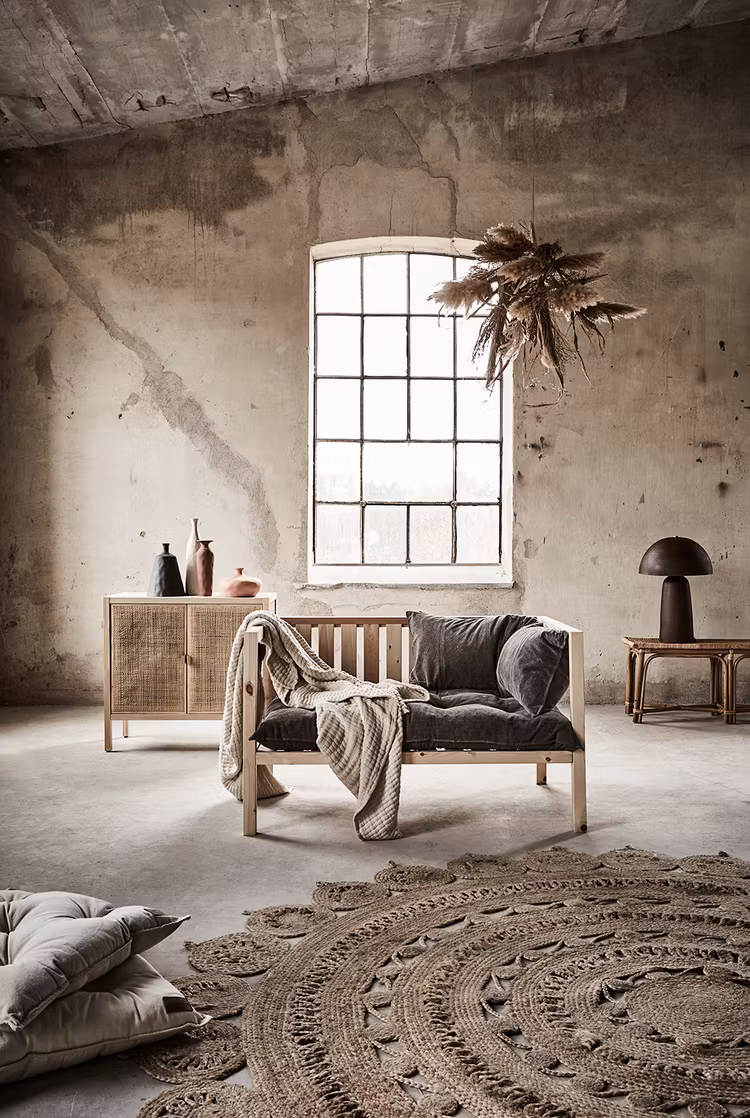 Bordslampa FUNGI, L, Rostbrun