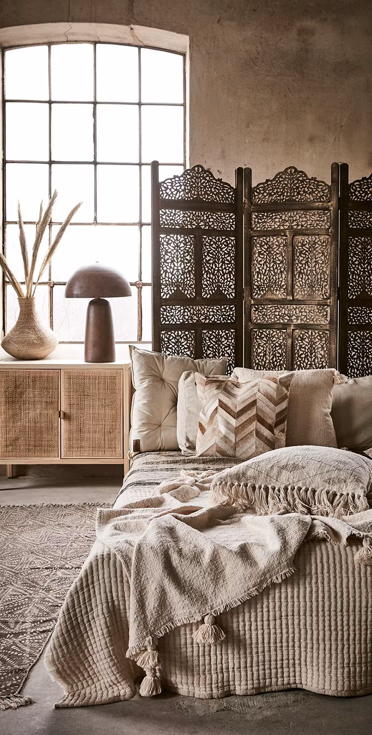 Bordslampa FUNGI, L, Rostbrun