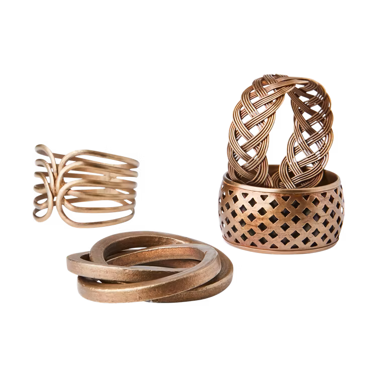 Servettring ODIN, set om 4, Mässingsfärgad