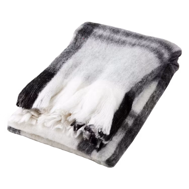 Filt FRASSE, Svart/grå/vit