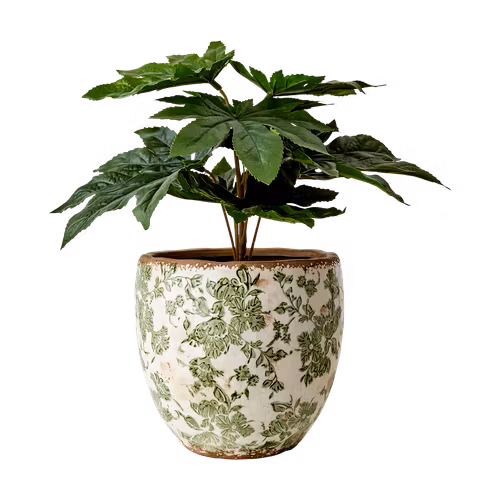 Kruka, VICTORIA, L, Vit/grön