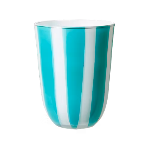 Kopia Värmeljushållare CIRCUS M, Turkos/vit