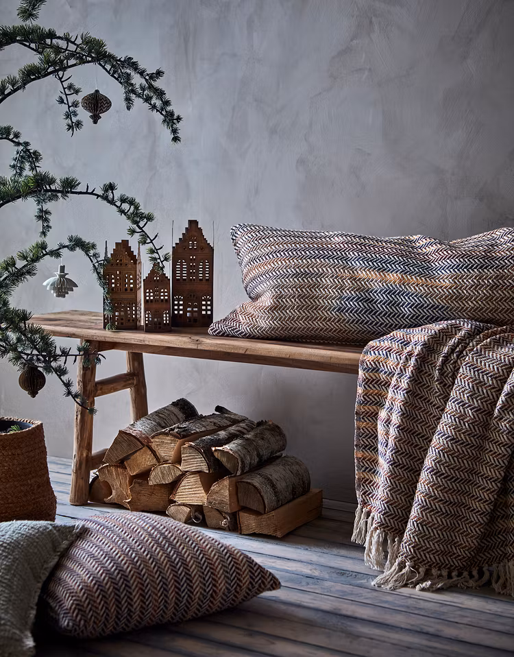 Ljuslykta hus VILLAGE , set om 3, Mässingsfärgad