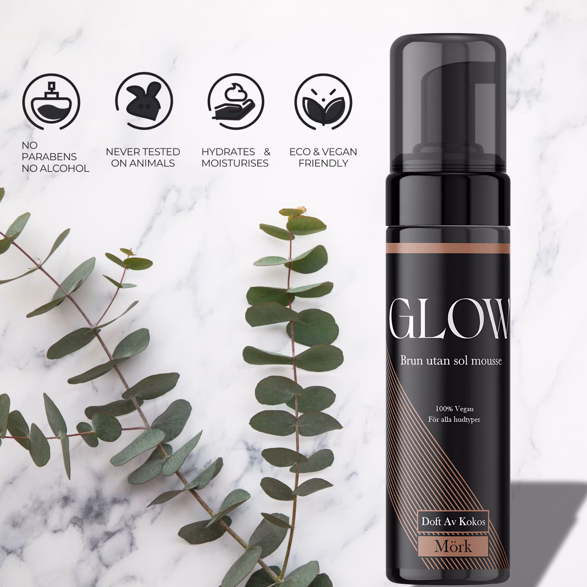 Glow - Mousse Mörk 4x