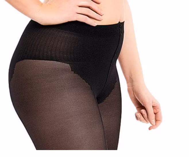 Strumpbyxa med stödbyxa 4 XL svart silk skin 50 den