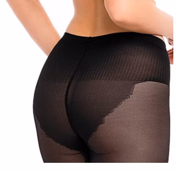Strumpbyxa med stödbyxa 4 XL svart silk skin 50 den