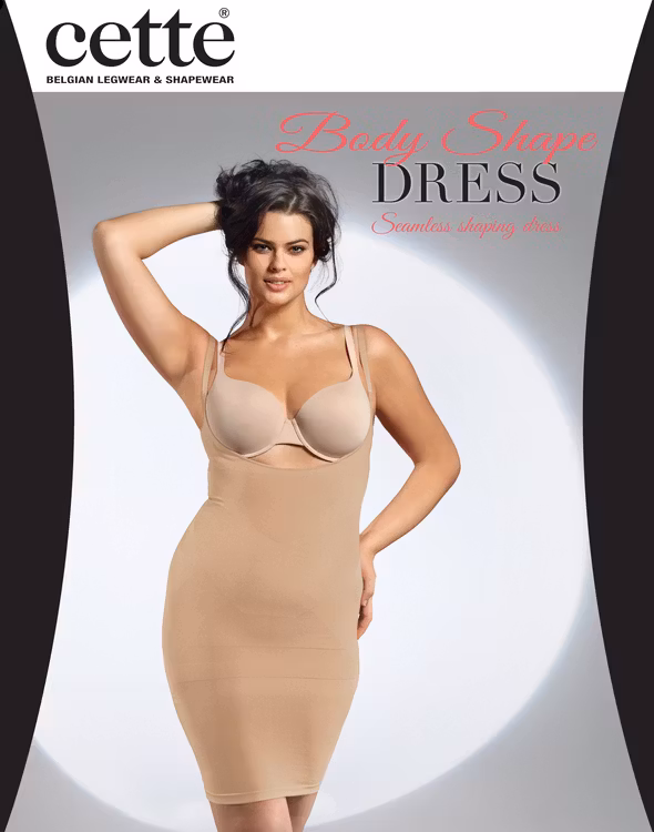 Shapingklänning beige plus size