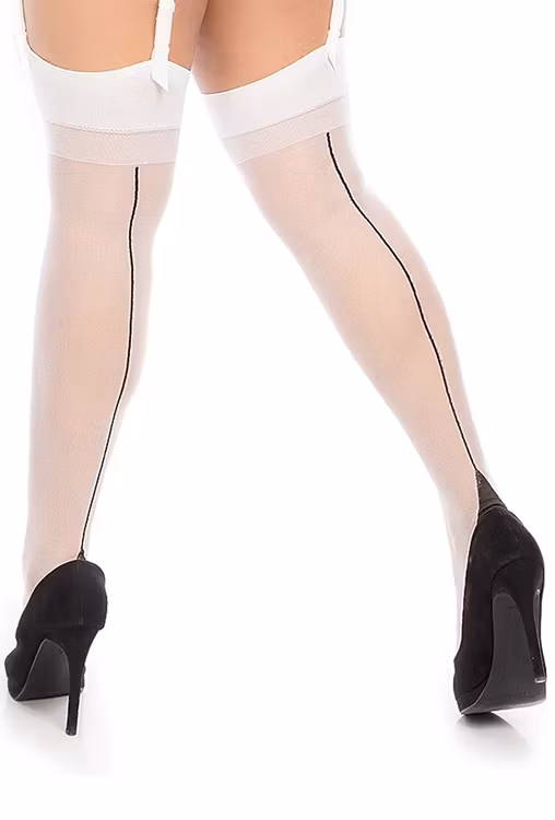 Delight 20 svart söm vit stocking 2xl
