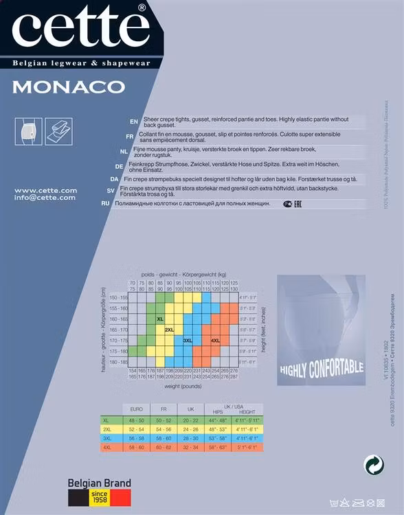 Monaco brun strumpbyxa 20 den Crepe 3xl