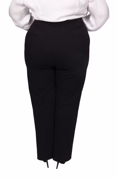 Byxa svart med smala ben och resor