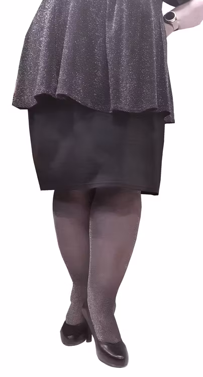 Strumpbyxa silver lurex 25 den Hollywood 3XL
