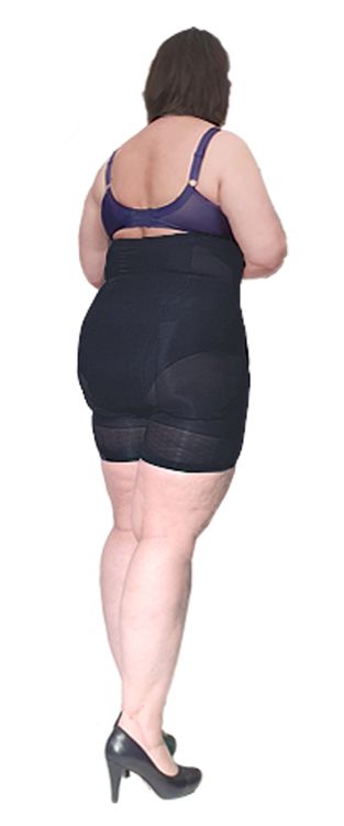 Hög shapingtrosa med ben beige Plus size