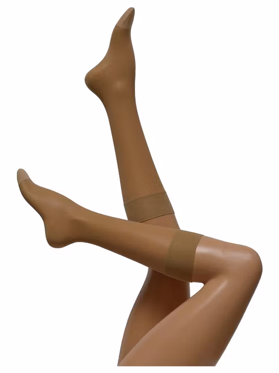 Knästrumpa support 70 medium kompression brun Caresse stl 38-39