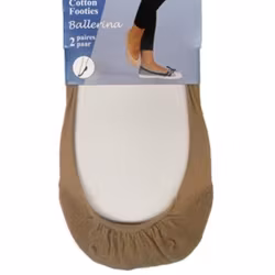 Ballerina Footies 2-pack i bomull brun  stl 39-42