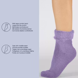 Ankelstrumpa med fluffig mudd viol