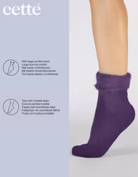 Ankelstrumpa med fluffig mudd lila
