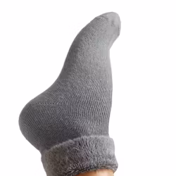 Ankelstrumpa med fluffig mudd grå