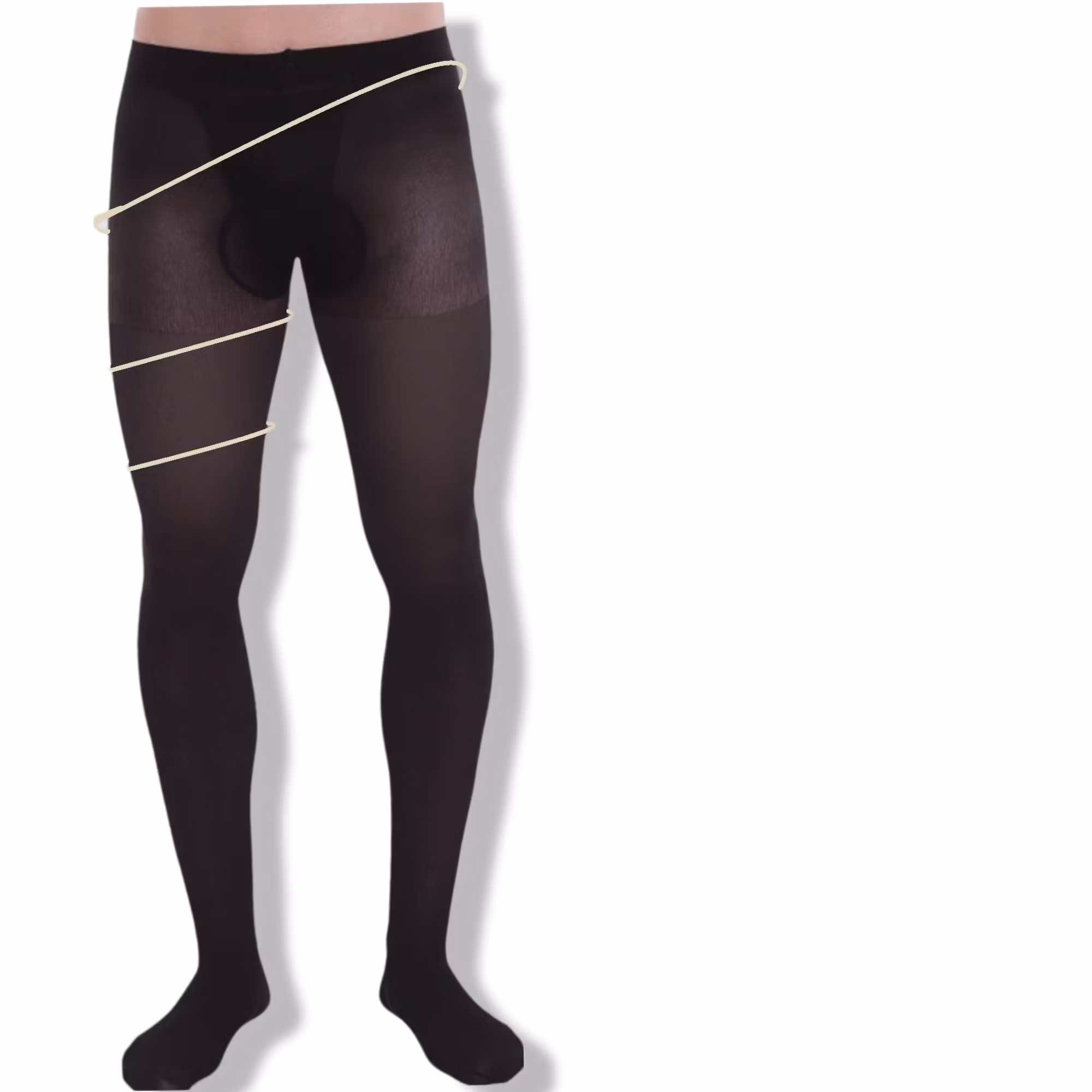 Stödstrumpbyxa svart support 40 för män 3xl