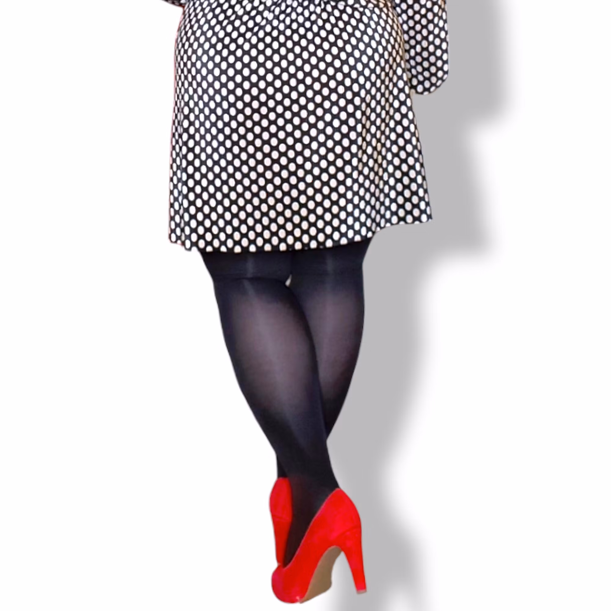 svart tjock strumpbyxa plus size stor storlek xl