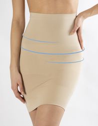 Kjol med shapingeffekt  brun plus size