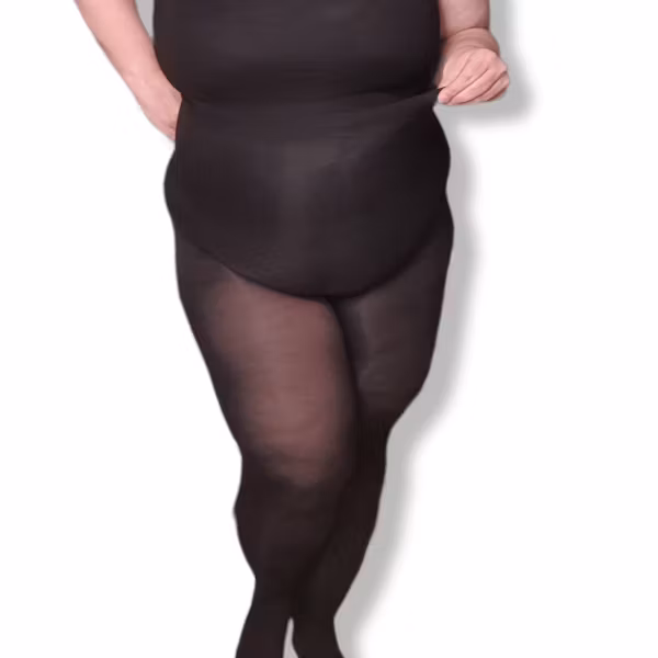 SNYGG SVART STRUMPBYXA I MIKROFIBER STOR MODELL  PLUS SIZE