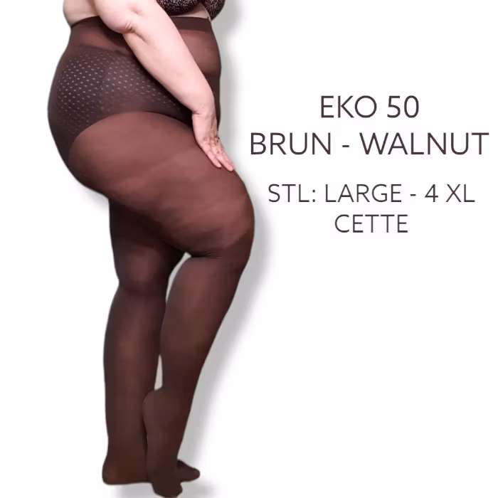 Ekologisk brun strumpbyxa 50 den 3xl