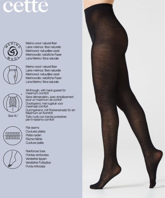 Quito merinoull 100 den svart strumpbyxa