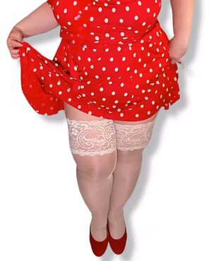 Comfort 20 vit champagne stay up bred spets