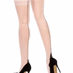 Delight 20 vit stockings med svart söm