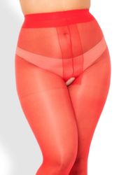 Open wear 20 Tband grenlös röd strumpbyxa