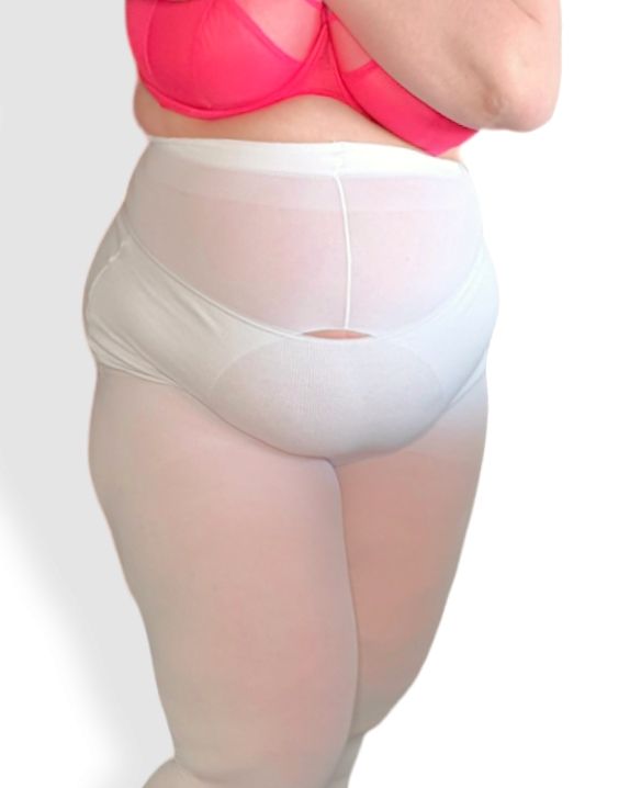 Open wear 60  grenlös vit strumpbyxa