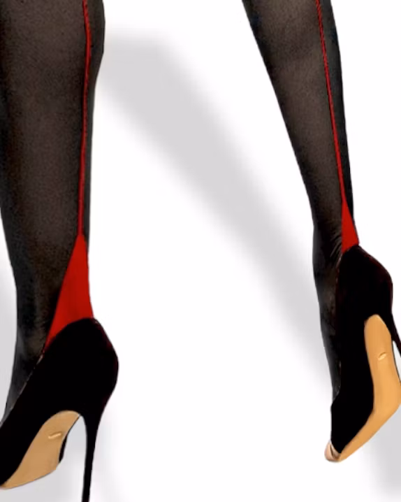 Delight 20 svart stockings med röd söm