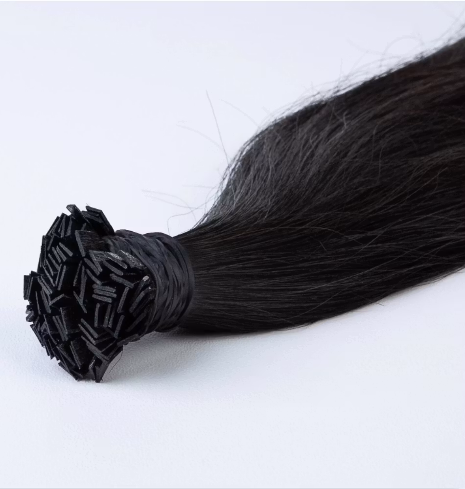 Keratin /Nail hair extensions  Flat-Tip #1B ( Midnight Brown)