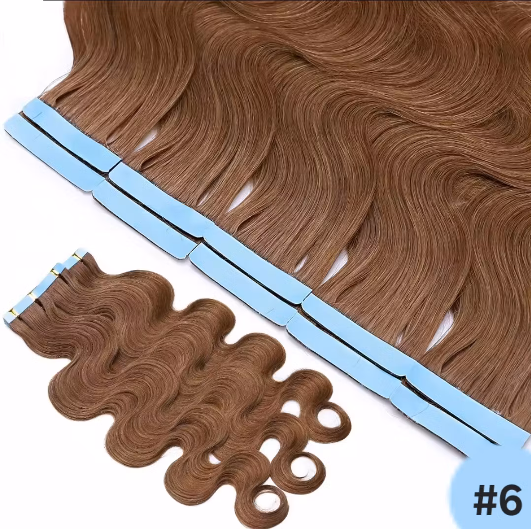 Invisible Tape in Extensions - Lovely Brown #6