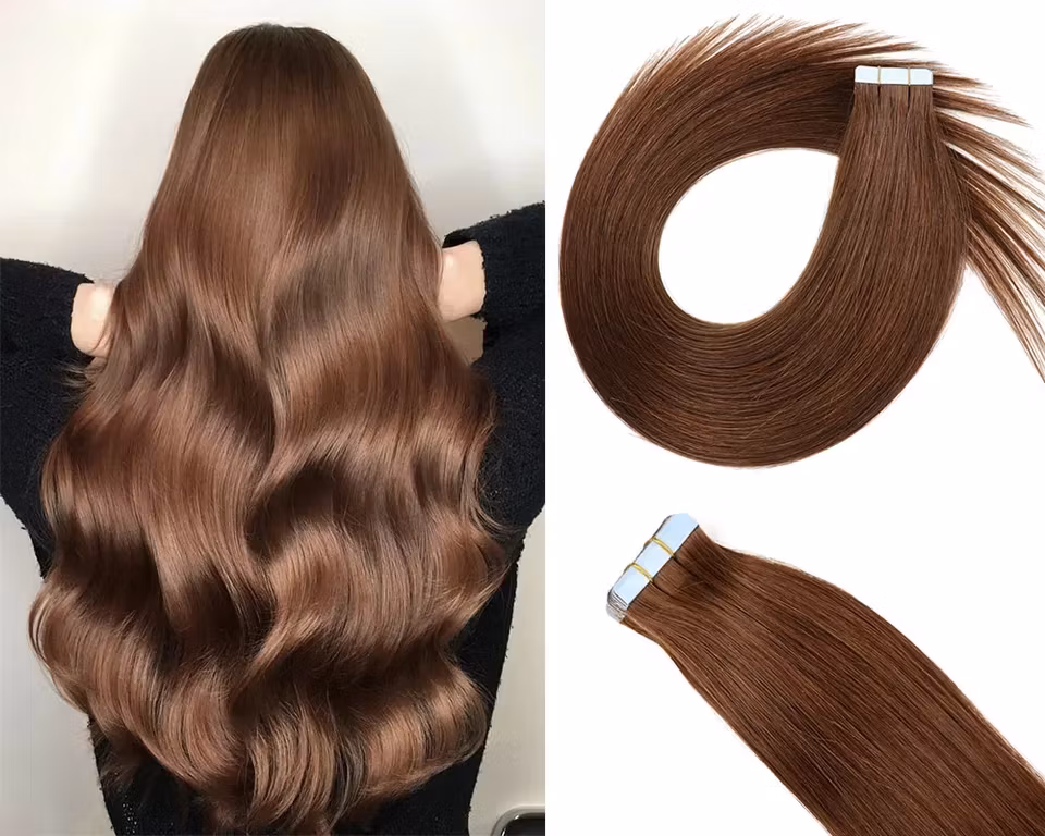 Invisible Tape in Extensions - Lovely Brown #6