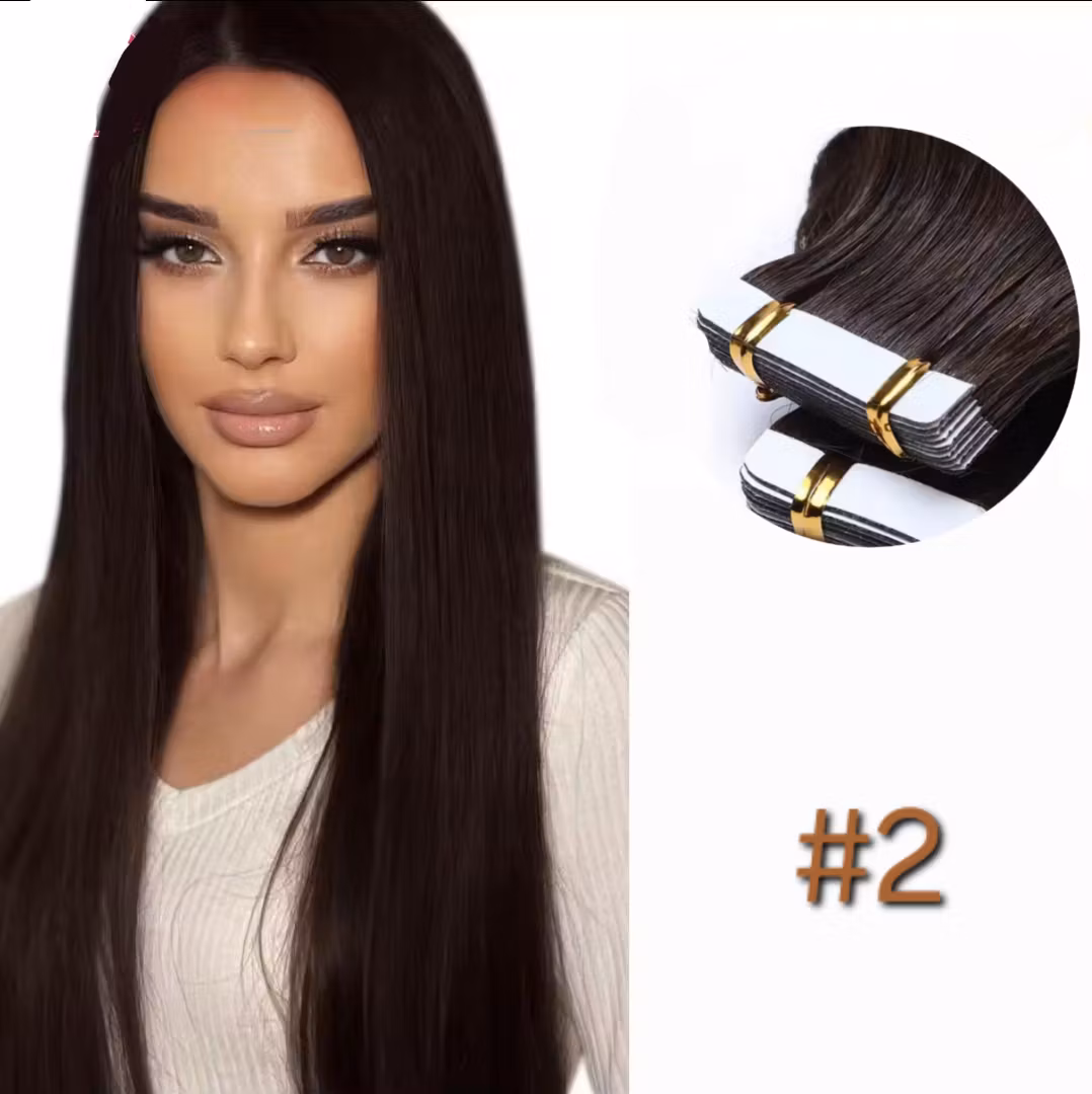 Invisible Tape in Extensions - #2 Dark Espresso Brown