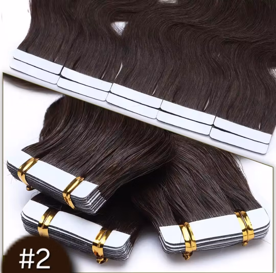 Invisible Tape in Extensions - #2 Dark Espresso Brown
