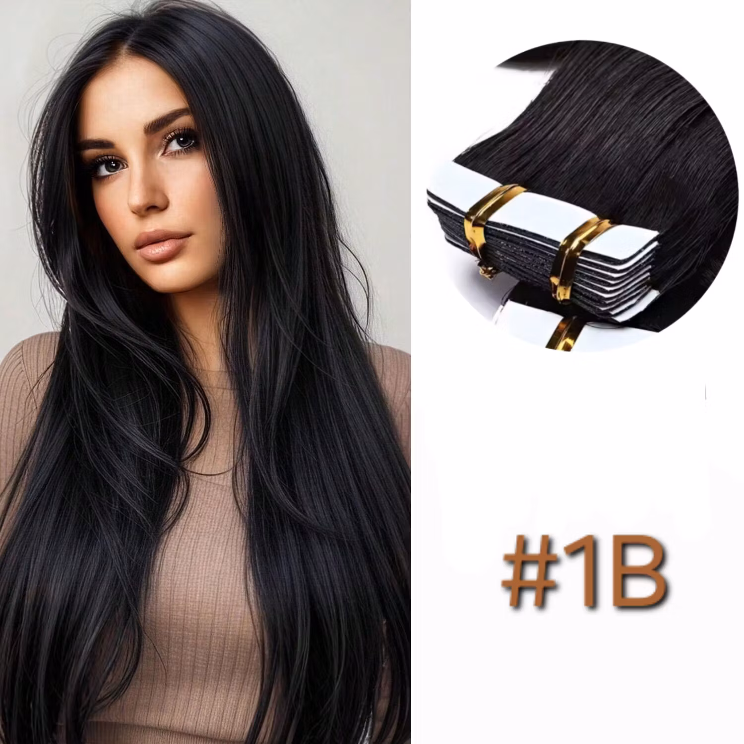 Invisible Tape in Extensions - #1B Midnight Brown