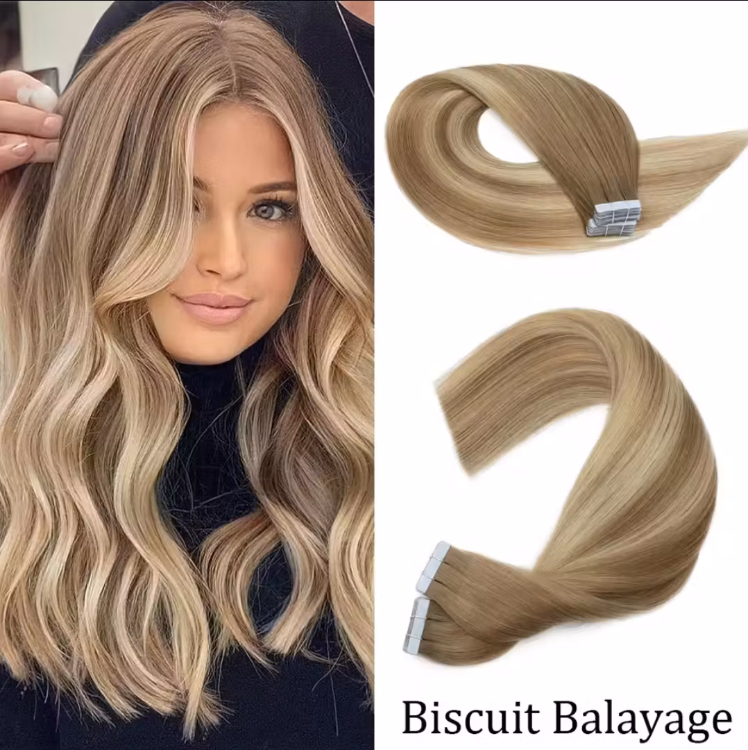 Invisible Tape in Extensions -# Biscuit Balayage