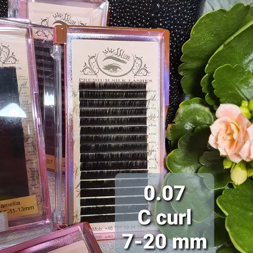 SS Luxe Fransar C böj 0.07. Premium silk lashes C curl 0.07 7-20mm