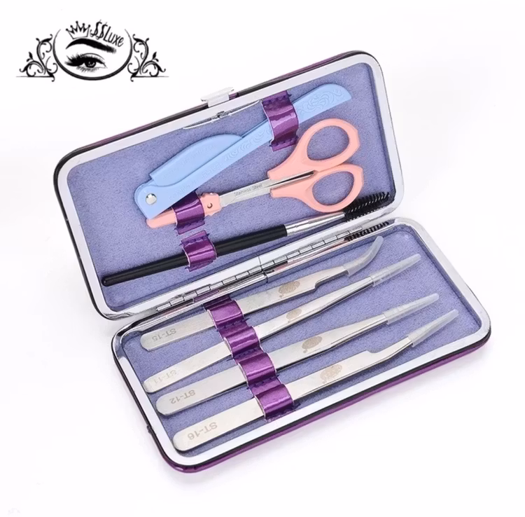 Pincettfodlar Case Tweezers Eyelash Extension storage case 7 pcs