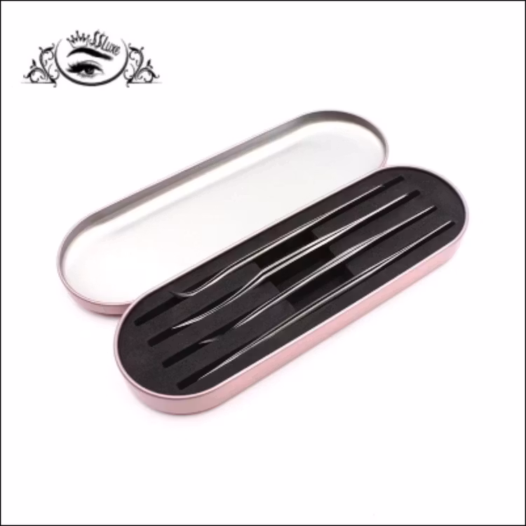 Pincettfodlar Case Tweezers 4 slots exquisite tinplate