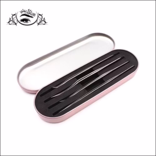 Pincettfodlar Case Tweezers 4 slots exquisite tinplate