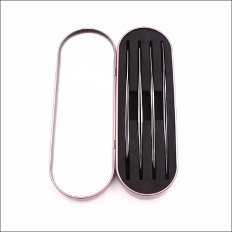 Pincettfodlar Case Tweezers 4 slots exquisite tinplate