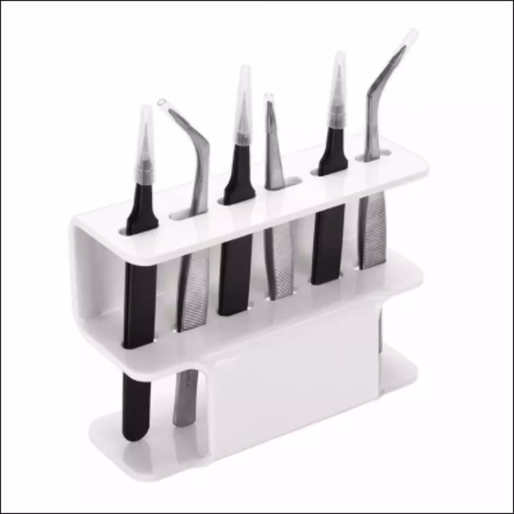 6 Holes Eyelash Tweezers Storage Rack