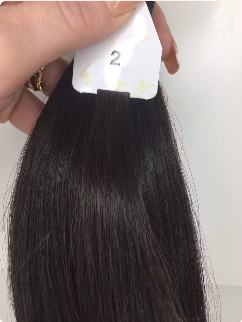 Keratin /Nail hair extensions  Flat-Tip # 2B ( Dark Espresso Brown)